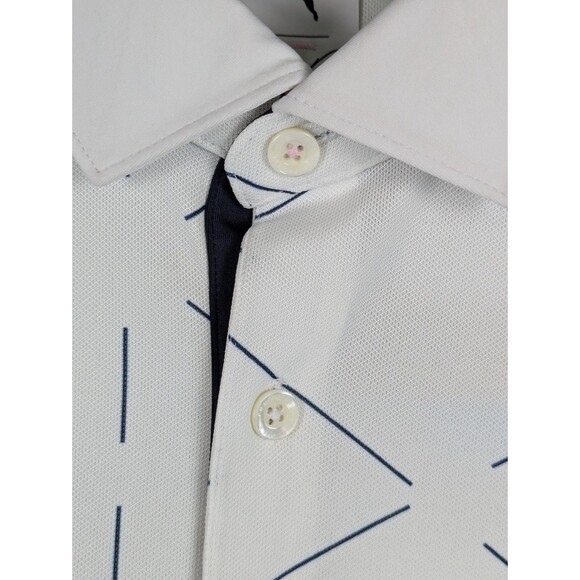 Arnold Palmer X Puma Geo Golf Polo Shirt Mens Medium Cloudspun White Blue - Picture 5 of 16